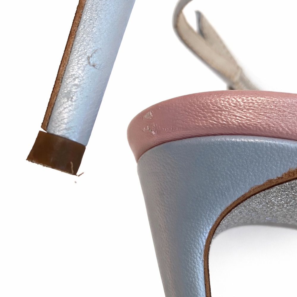 Rene Caovilla • “Veneziana” Rainbow Lace Sling Back Heels - Picture 12 of 17